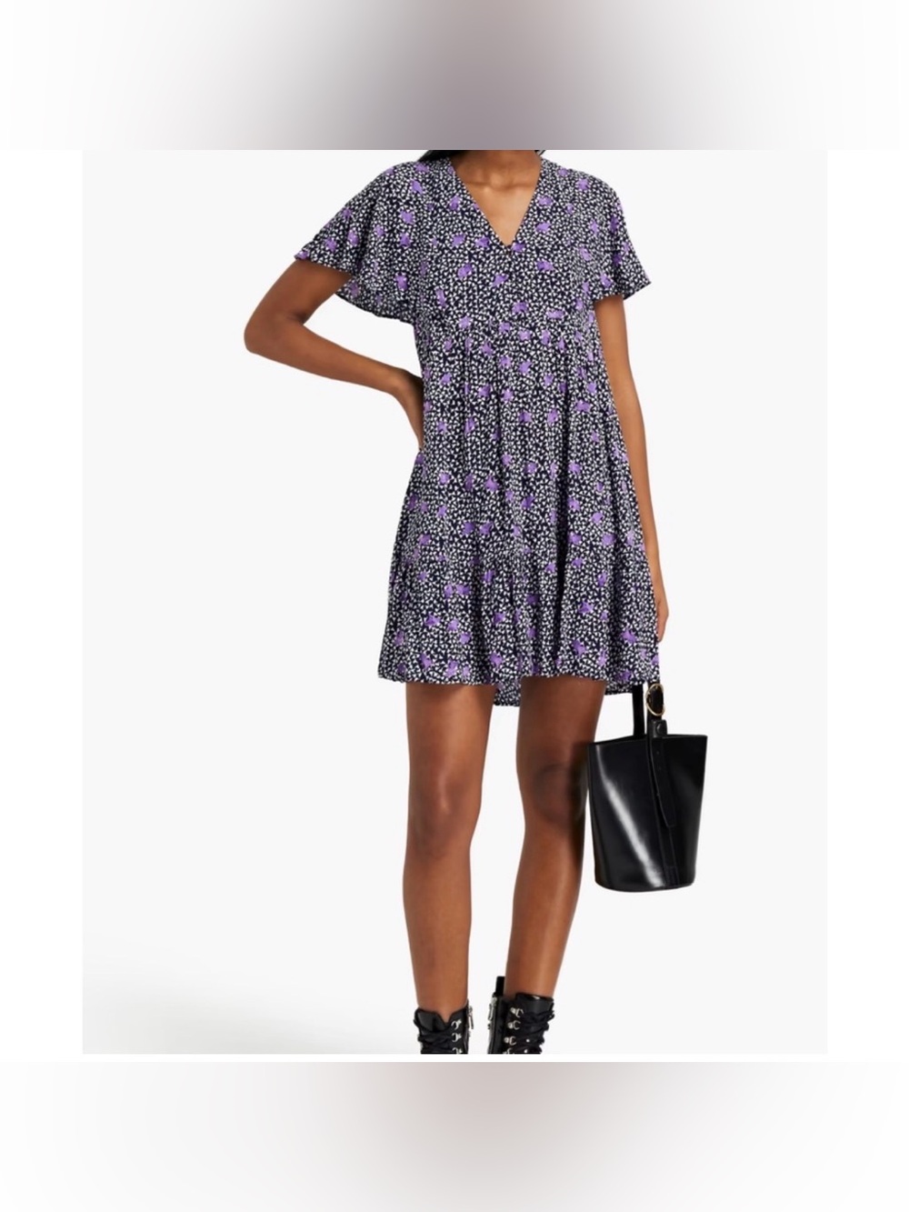 Maje  Risee Floral Printed Oversized Mini Dress sz 38